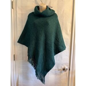 Chico's Teal Knit Fringe Poncho‎ NWT Sz-One Size.  WNTR